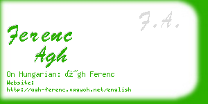 ferenc agh business card